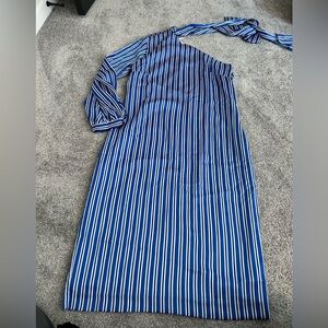 Blue and White Striped Dress